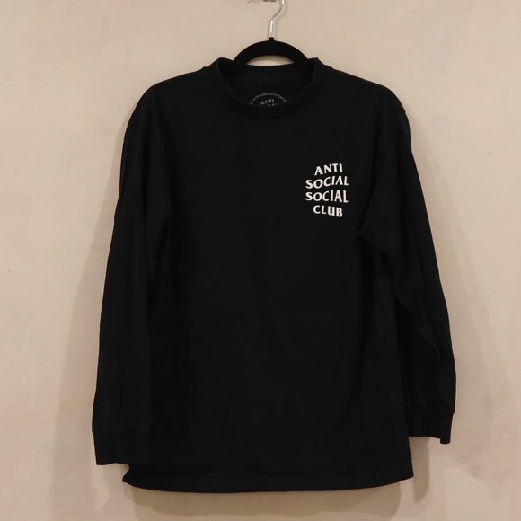 Anti Social Social Club Long Sleeve T-Shirt Size M, Black/White - Picture 3 of 6